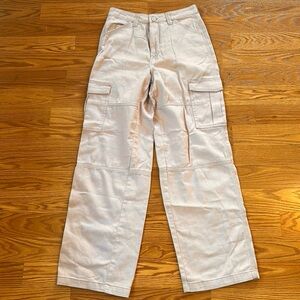 NWT H&M Divided Light Dusty Pink Cargo Straight Leg Pants Size 4